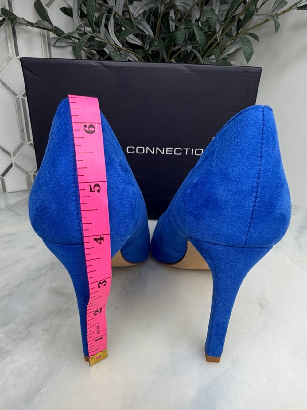 French Connection Blue Scalloped Pumps Wedding Guest Heels 7.5 - Picture 14 of 14